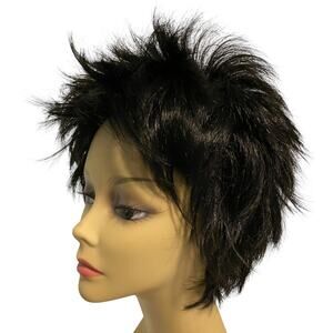 Spikey Razor Layered Wig Synthetic Jet Black Women Teens One Size NWT